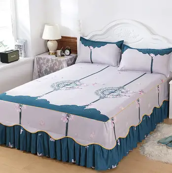 3 kom. Setove posteljine domaće tekstilne Krevetu s suknju madrac gornji dio Modni posteljina s po cijeloj površini 2 kom. Jastučnice Mekani prekrivač
