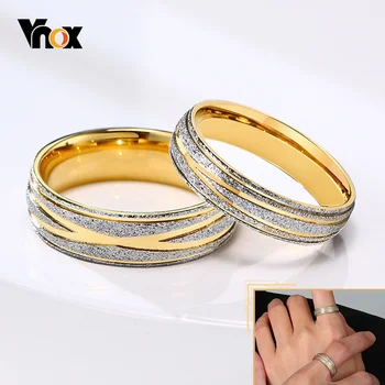 Vjenčano prstenje Vnox za žene i muškarce,5/6 mm Od nehrđajućeg čelika za pjeskarenje,Zaručnički prsten za Par Nakit na Godišnjicu Zaruka