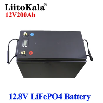 LiitoKala 12 U 200Ah Lifepo4 baterija baterija baterija baterija Baterija Solarni 12,8 U Duboki Ciklus Litij-ionska Fosfat Za EV Morske RV Golf-kar