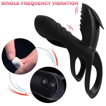 Вибрационное Prsten za penis Vibrator Odgađanje ejakulacije Prsten za člana Klitoris Stimulans G-Točke Dildo Sex Igračke Za Muškarce Par Seks-robe