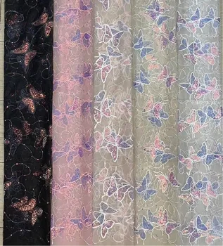 130 cm širine Nova rešetka sa šljokicama vez cvjetne čipke tkanina trim trake DIY šivanje oblog ovratnik čipka vjenčanicu dekor tkanina