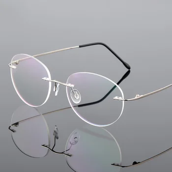 Klasicni Okrugli rimless Ženske Ultra Optički Vintage Naočale Fleksibilne Ovalne Naočale Naočale za kratkovidnost na recept