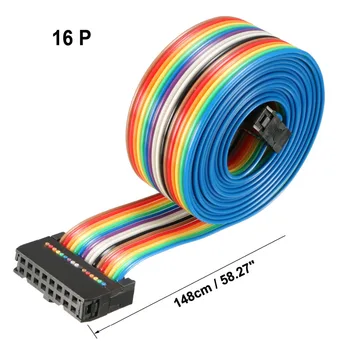 Uxcell 1 kom. IDC 16 Kontakata 48/66/118/148 cm Dužine 2,54 mm Rainbow/Siva Boja Korak Stana Fleksibilna Traka Priključni Kabel za pcb