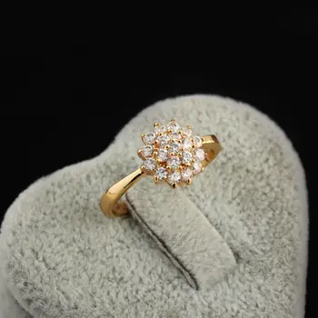 Novi Trendi Ženski Modni Cirkon Cvijet Gorski Kristal Prsten Na Prst Elegantne Prstenje Ženske Vjenčanje Nakit Pribor