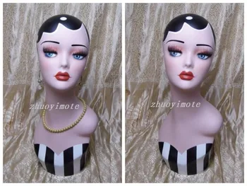 High-end stakloplastike i starinski ženski dummy dummy-lutka glava poprsje za naušnice ,perike , kape i nakit