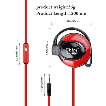 Slušalice Shini Q360 putem ožičenih Slušalica S Mikrofonom Slušalice Super Bass Sportske, Glazbene Slušalice Za iphone Samsung Xiaomi