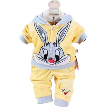Odjeća za novorođenčad Jesensko-zimski kompleti odjeće za male dječake Setove dječju odjeću za djevojčice, Sportska majica+hlače toplo odijelo
