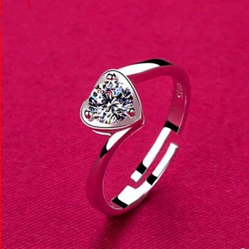Kvalitetna imitacija CZ prsten otvaranje par ljubav u obliku srca prsten nakit veleprodaja