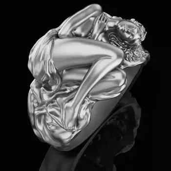 Romantični Zagrljaj Prsten za poljupce za žene i Muškarce Punk Zlato Srebro Boja Par Prsten na Prst Poseban Dizajn Angažman Svadbeni nakit