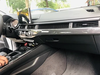 Za Audi A5 2017-2019 Lijevo Kormilo 2 kom. od Karbonskih Vlakana ABS Završiti ploči s instrumentima u automobilu Kućište Konzole Masku Poklopac automobila Styling