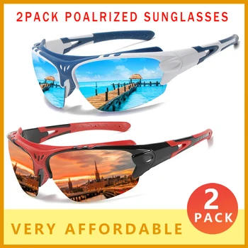 2 PAKIRANJA Vrlo zgodnih muških Polarizirane Sunčane naočale Novi Modni Dizajn s pola okviri i Sunčane Naočale, Ljetnih Putovanja Kvalitetne Naočale UV400