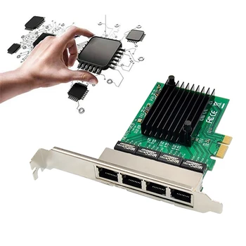 Mrežna kartica pci-e PCI-E X1 4-port Server Gigabit Ethernet Adapter Mrežne Kartice za ruter Love Fast Sea Spider ROS Soft