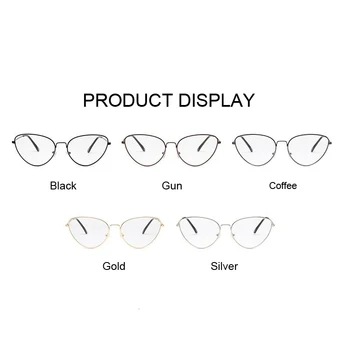 Luksuzni Brend Dizajner Mačje Oči Malo Okvira Ženske, Muške Naočale Za oči Berba Metalne Korejski Naočale s prozirnim staklima Tanke