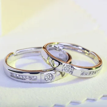 Ljubavne Prstenje Volim Te Ja Znam Par Prstenova S925 Marka srebrne boje Prsten za ljubitelje Poklon za Valentinovo Najbolji poklon Prsten s obećanjem