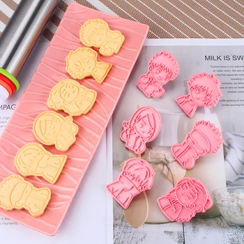 6pcs Anime Дзюдзюцу Кайсен Rezač Za Keks 3D Preša Za Pečenje Pečat za utiskivanje Oblika za cookie Cutter za keks Torta DIY Kalup
