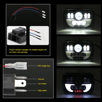 7-inčni 300 W LED Downlight Svjetiljke Automobilskih Svjetala Hi-Lo Svjetlo za Vozila, Kamiona SUV Vodootporan Pravokutni Auto Svjetlo