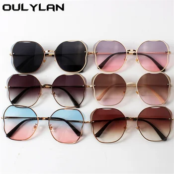 Oulyaln gradijent ispunjava Sunčane naočale u obliku leptira za žene s bujnim završiti Leće Metalne Prevelike Sunčane naočale Ženske UV400 Googles