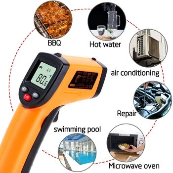DZYTEK Beskontaktni Digitalni Laserski Infracrveni Termometar Pištolj Alarm Visoke Niske Temperature -58℉~752℉ Пирометр Mjerač Temperature