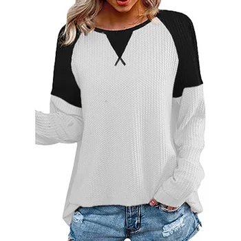 Novi stil Ženski top s vezom križem oko vrata Majica s rukavima Реглан Majice s dugim rukavima Jesen casual pulover Ženska majica