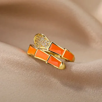 Korejski Moda Šareni Prsten s kubični cirkon Za žene Od Nehrđajućeg Čelika Podesiva Otvoreni Prsten Zaručnički Prsten Par Nakit Poklon anillos