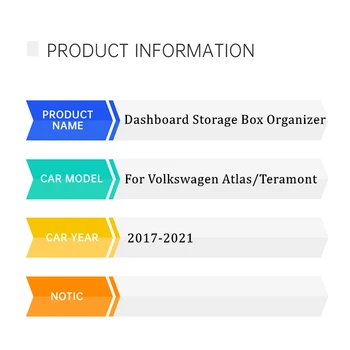 Za Volkswagen VW Atlas Teramont 2017-2021 Stil Vozilo ploča s instrumentima Organizator Za Skladištenje Kutija Organizator Torbica Pribor za unutrašnjost