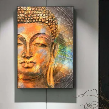 Sažetak Glava Buddha Slike Na Platnu Plakati I Graviranje Budizam Zidni Grafiti Art Print Na Platnu Zidne Slike Za Dnevni Boravak