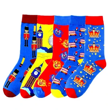 Creative Novo, Pamuk neutralne čarapa za žene i muškarce Crown Raketa Stablo list Voće Vojnik čarapa s po cijeloj površini Udobne čarape za par