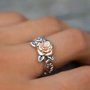 Cvijet Ruže slatke Vjenčano Prstenje za žene Angažman Šuplje Prsten za ženski Nakit