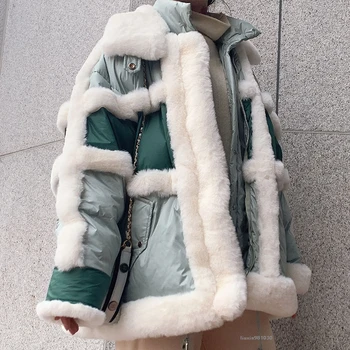 Elegantan zimska jakna s меховым сращиванием Za žene 2020 Nova moda Debele parkovi Toplo 90％ bijeli zimski kaput na утином пуху zimske parkovi YRF101
