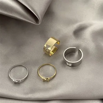 Modni Zlatno Prstenje-Leptir Za žene, muškarce, Ljubavnike, Par Prstenova, Set za prijateljstvo, Zaruka, Vjenčanja, Otvoreni Prsten, 2021 Trend nakit