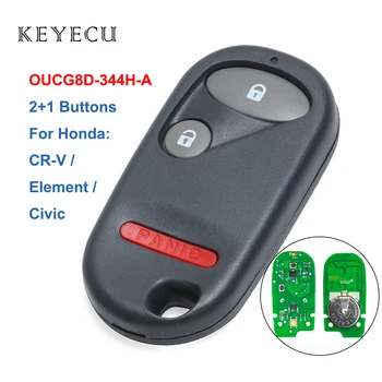 Privjesak za daljinski ključ Keyecu 2+1 Gumb Auto-ključ za Honda Civic Si / CR-V / Element, FCC Id: OUCG8D-344H-A, Besplatno programiranje