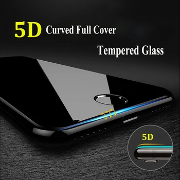 5D 9H Zakrivljeno Sječivo Potpuno Pokriva Kaljeno Staklo Za iPhone 7 6 6S 8 Plus X XS XR 11 12 13 Pro Max Zaslon Zaštitnik Kaljeni Zaštita
